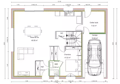 Maison neuve, 118 m²