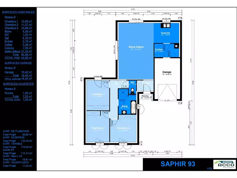 Maison neuve, 93 m² - Anais (17540)