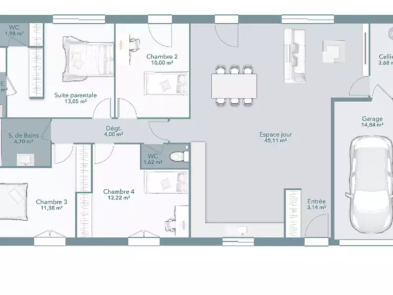 Maison neuve, 113 m² - Montastruc-la-Conseillère (31380)