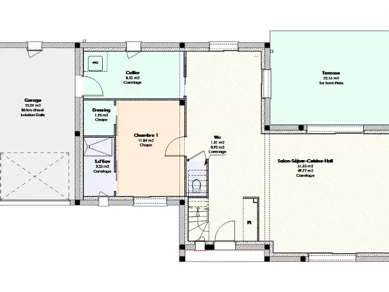 Maison neuve, 123 m² - Artannes-sur-Indre (37260)