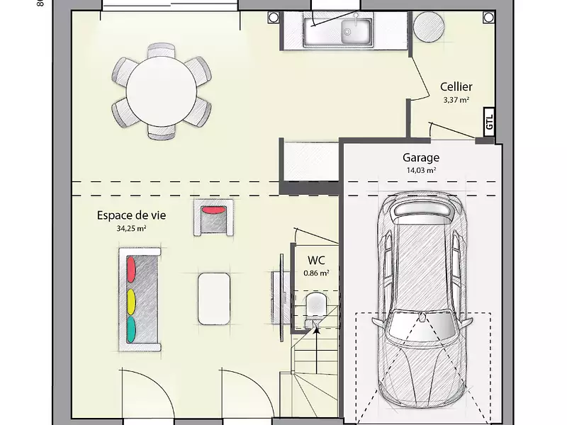 Maison neuve, 89 m² - Torfou (91730)