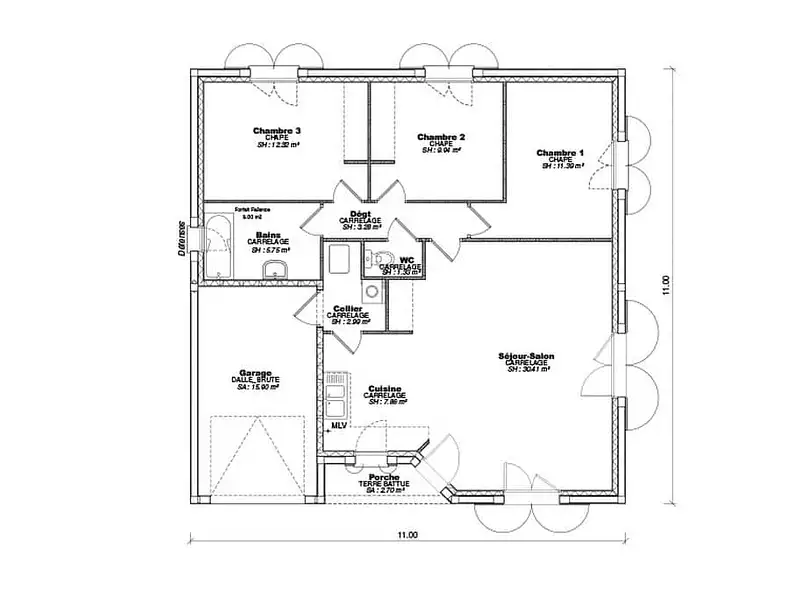 Maison neuve, 98 m² - Cognat-Lyonne (03110)