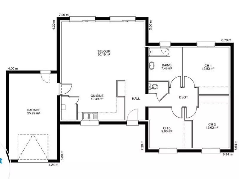 Maison neuve, 92 m² - Mehun-sur-Yèvre (18500)