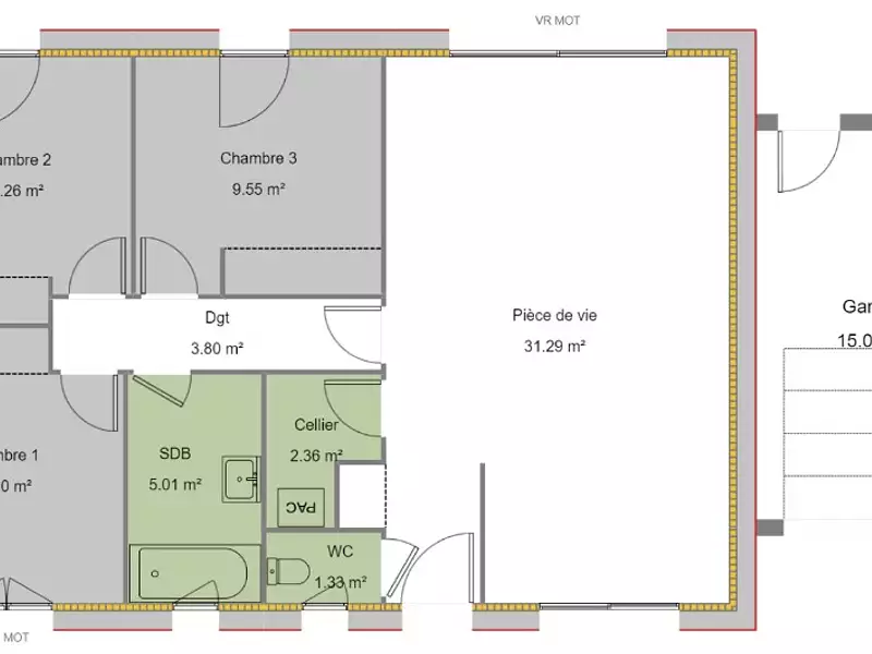 Maison neuve, 73 m² - Roquettes (31120)
