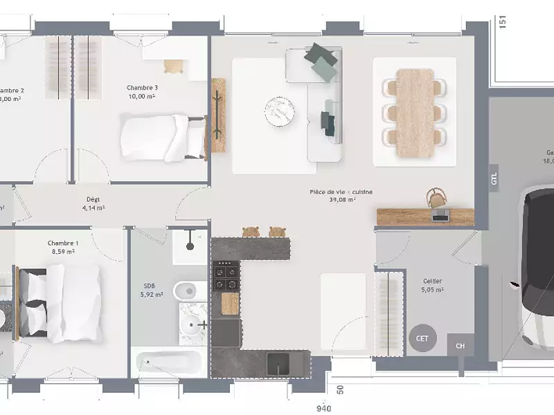 Maison neuve, 90 m² - Fresquiennes (76570)