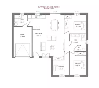 Maison neuve, 83 m²