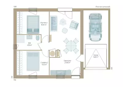 Maison neuve, 50 m²