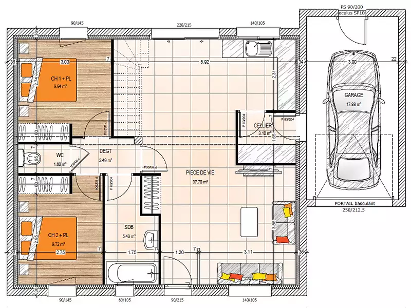 Maison neuve, 95 m² - Vern-d'Anjou (49220)