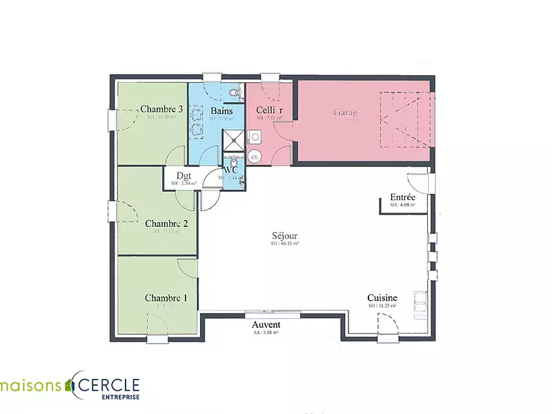 Maison neuve, 114 m² - Autun (71400)