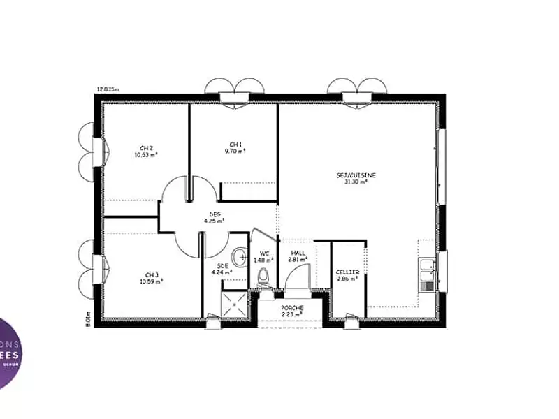 Maison neuve, 60 m² - La Chapelle-des-Pots (17100)