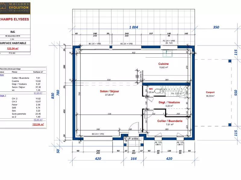 Maison neuve, 122 m² - Us (95450)