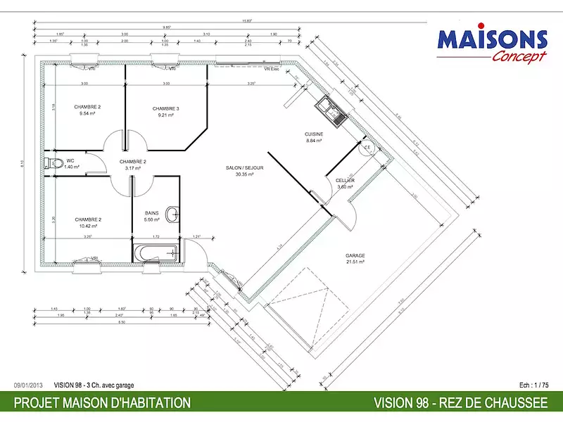 Maison neuve, 82 m² - Soulitré (72370)