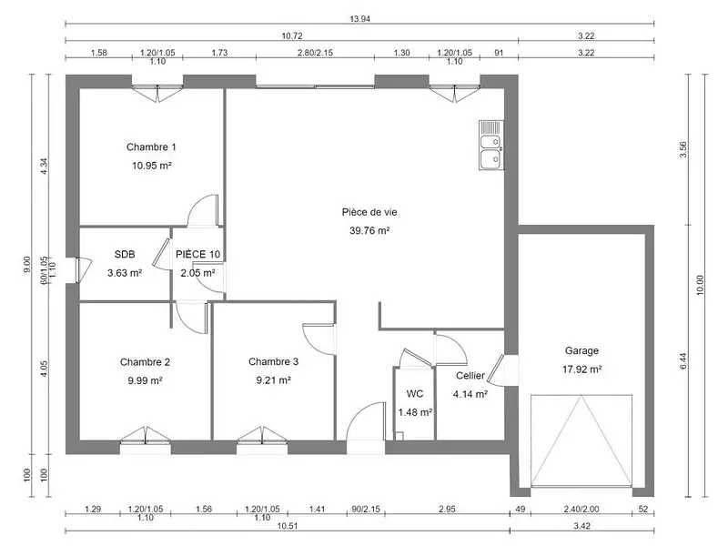 Maison neuve, 80 m² - Saint-Laurent-de-la-Cabrerisse (11220)