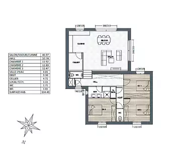 Maison neuve, 104 m²