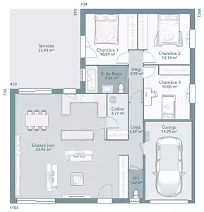 Maison neuve, 90 m²
