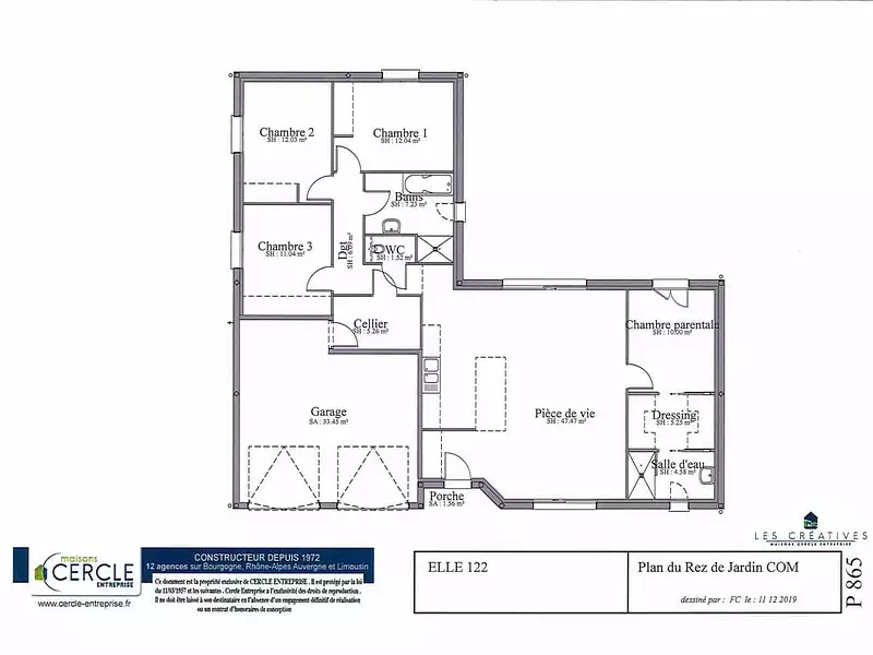 Maison neuve, 122 m² - Marcigny (71110)