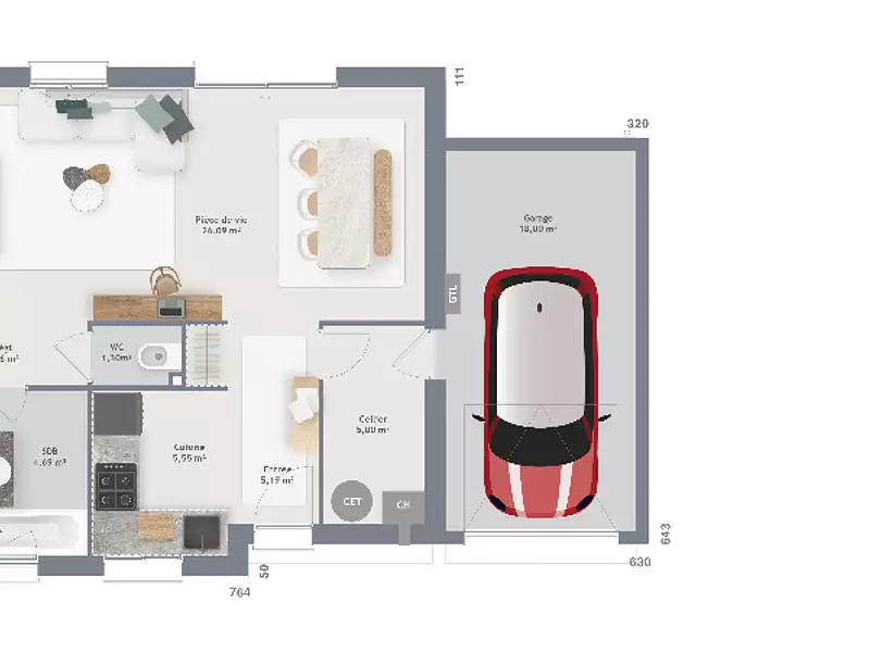 Maison neuve, 70 m² - Amblainville (60110)