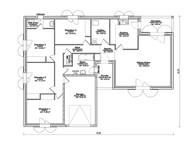 Maison neuve, 102 m² - Meillard (03500)