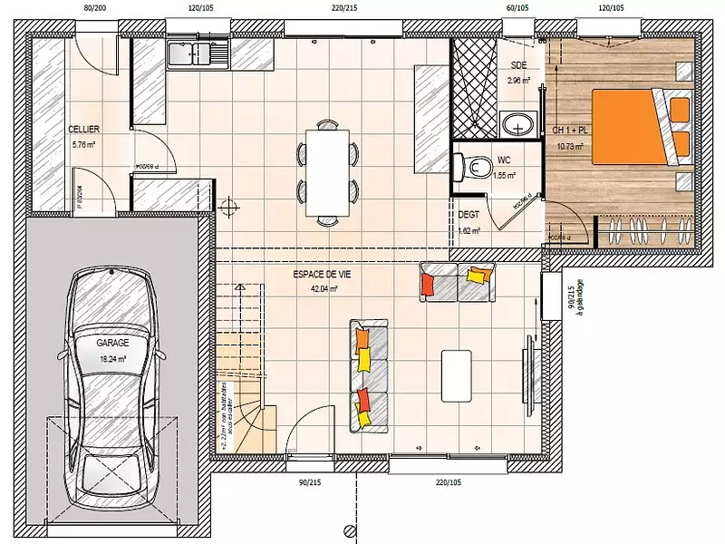 Maison neuve, 105 m² - Beaupréau (49600)