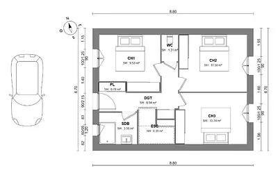 Maison neuve, 80 m²