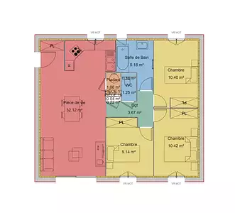 Maison neuve, 73 m²