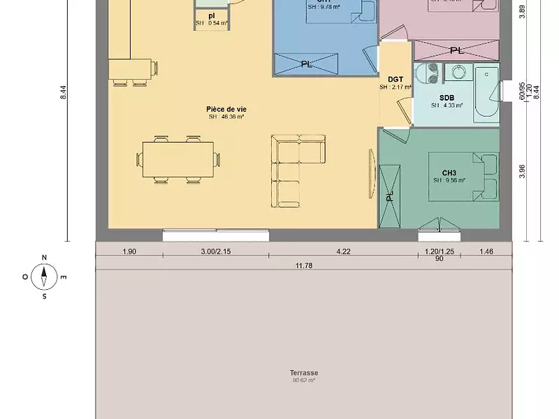 Maison neuve, 83 m² - Puget-sur-Argens (83480)