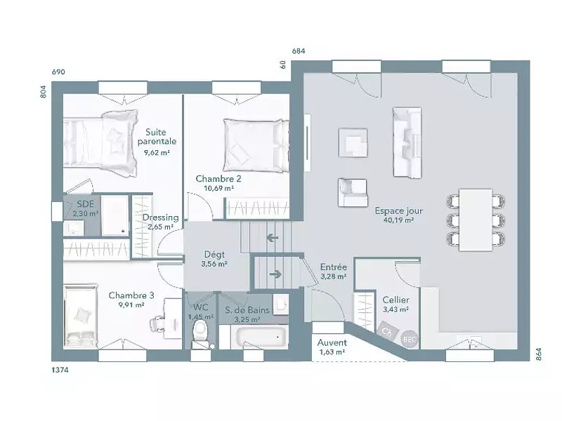 Maison neuve, 90 m² - Lézignan-Corbières (11200)