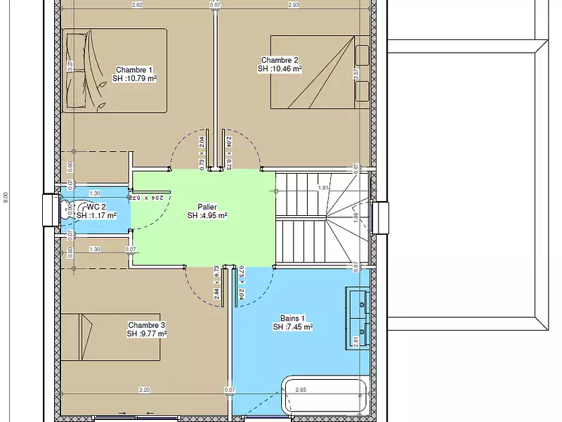 Maison neuve, 85,58 m² - Amiens (80000)