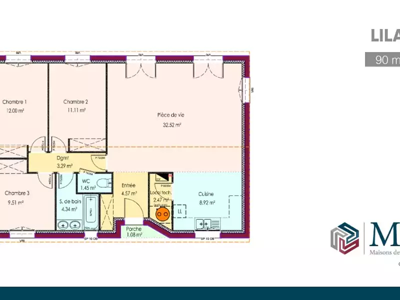 Maison neuve, 90 m² - Belin-Béliet (33830)