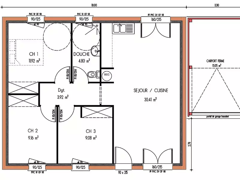 Maison neuve, 69 m² - Changé (72560)