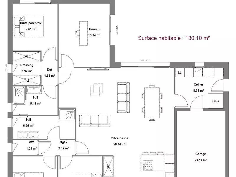 Maison neuve, 130 m² - Cormery (37320)