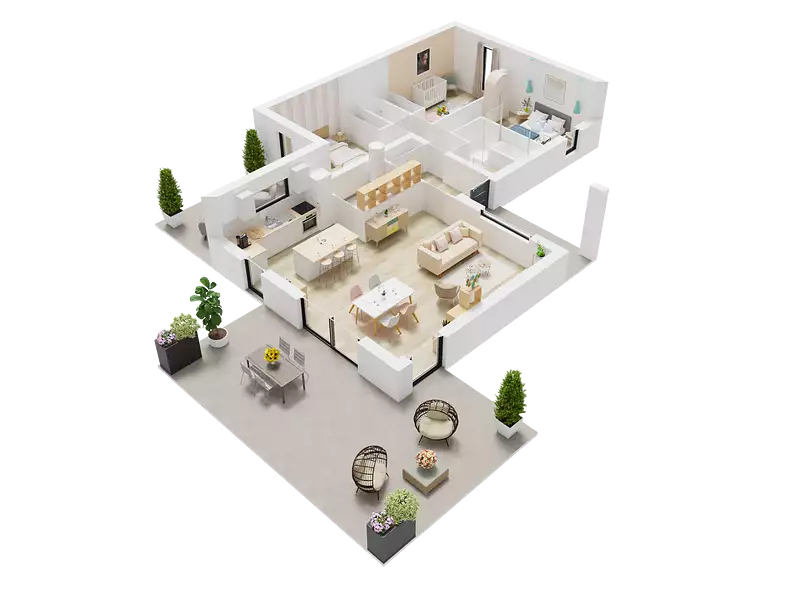 Maison neuve, 94,65 m² - Faumont (59310)