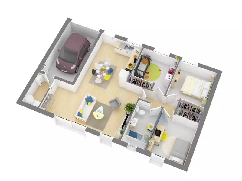 Maison neuve, 75 m² - Azas (31380)