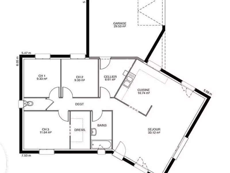 Maison neuve, 92 m² - Sainte-Menehould (51800)