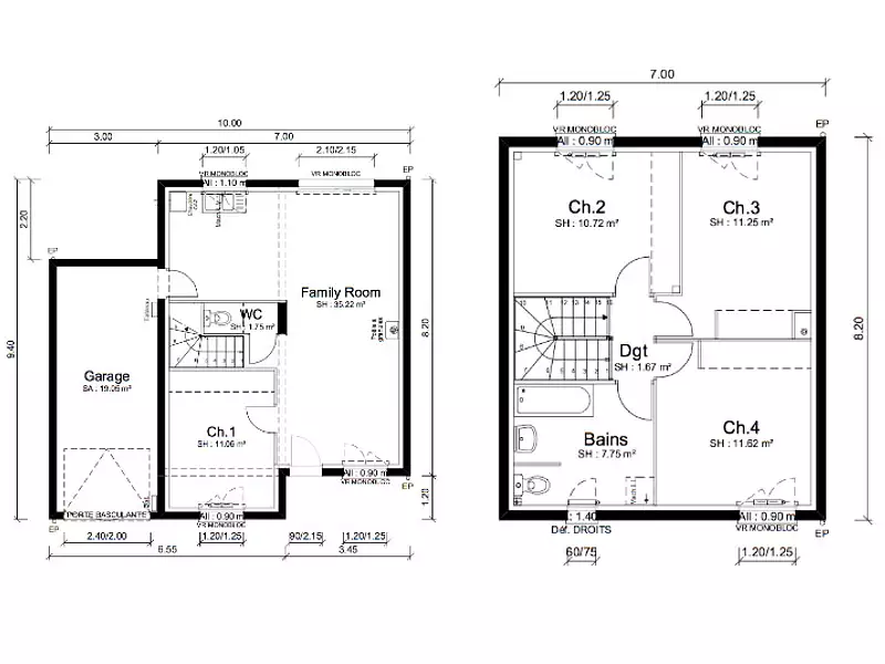 Maison neuve, 91 m² - Ambérieux-en-Dombes (01330)