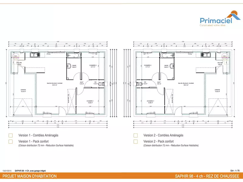 Maison neuve, 68 m² - Loir en Vallée (72340)