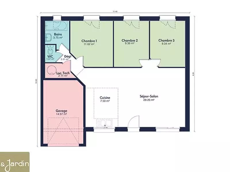 Maison neuve, 75 m² - Costaros (43490)