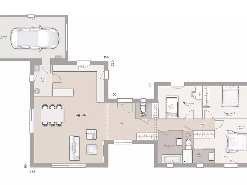 Maison neuve, 120 m² - Bâgé-Dommartin (01380)