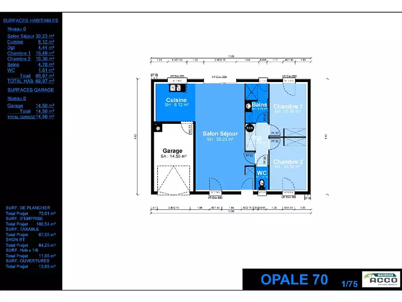 Maison neuve, 65 m² - Le Thou (17290)