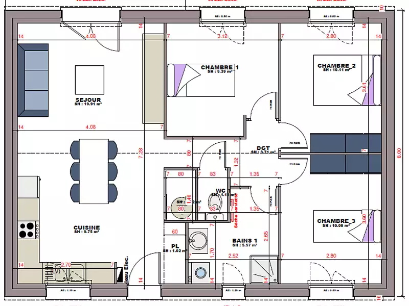 Maison neuve, 71,77 m² - Etreillers (02590)