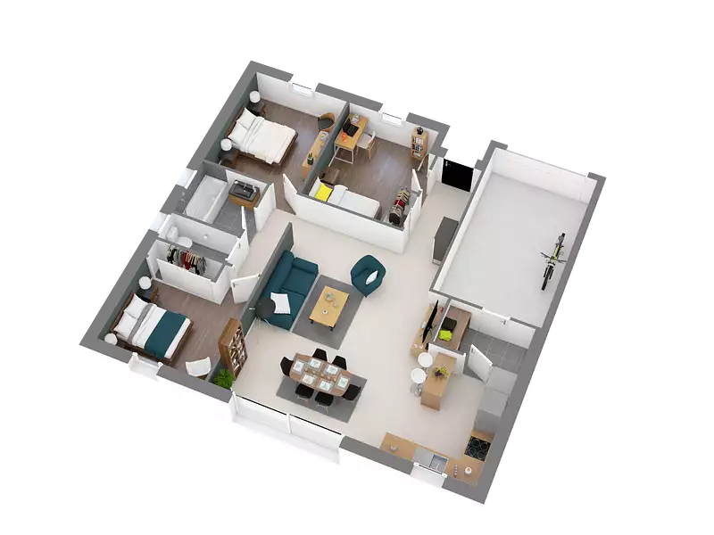 Maison neuve, 80 m² - Le Teich (33470)
