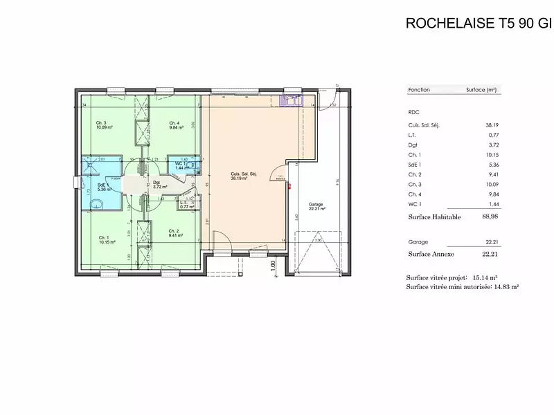 Maison neuve, 80 m² - Saint-Hilaire-de-Riez (85270)