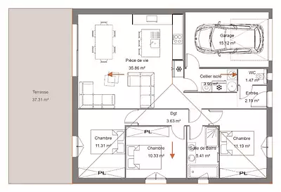 Maison neuve, 80 m²