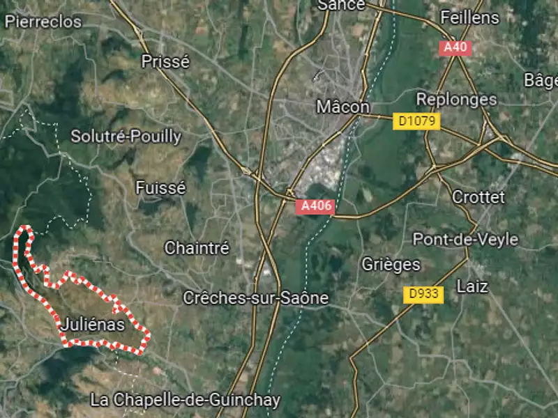 Terrain à bâtir, 900 m² - Juliénas (69840)