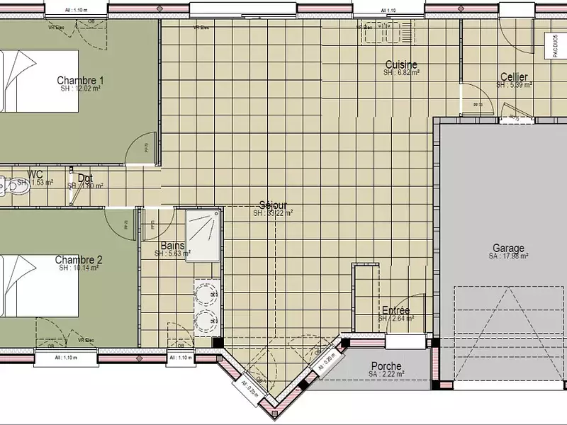 Maison neuve, 80 m² - Laigné-en-Belin (72220)