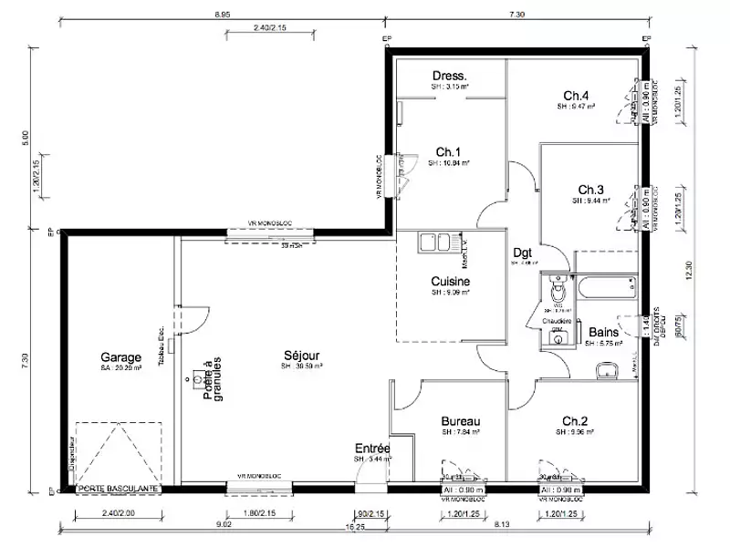 Maison neuve, 115 m² - Bourg-en-Bresse (01000)