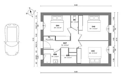 Terrain à bâtir, 300 m²