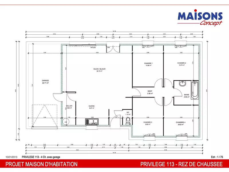 Maison neuve, 72 m² - Bournand (86120)