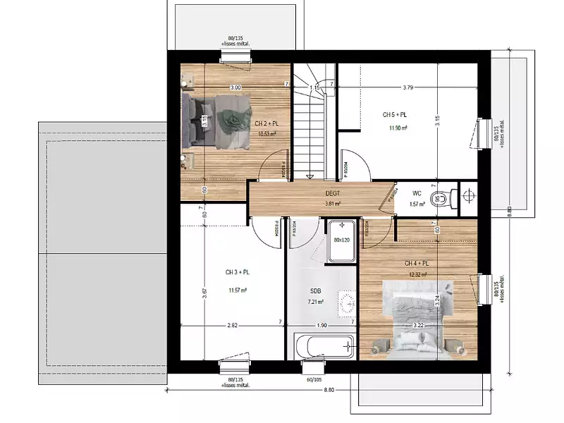 Maison neuve, 132 m² - Montreuil-sur-Maine (49220)