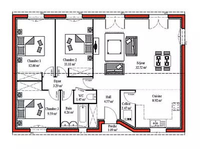 Maison neuve, 85 m²